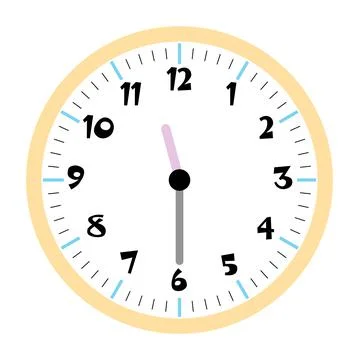 Clock vector 11:30am or 11:30pm Stock Illustration