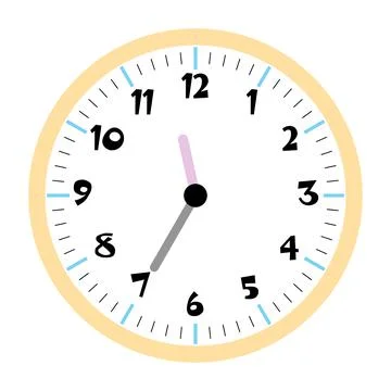 Clock vector 11:35am or 11:35pm Stock Illustration
