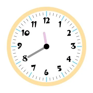 Clock vector 11:40am or 11:40pm Stock Illustration