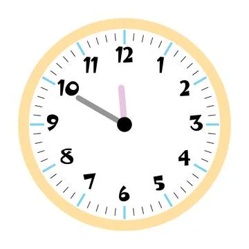 Clock vector 11:50am or 11:50pm Stock Illustration