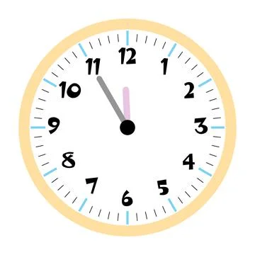 Clock vector 11:55am or 11:55pm Stock Illustration