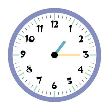 Clock vector 1:15am or 1:15pm Stock Illustration