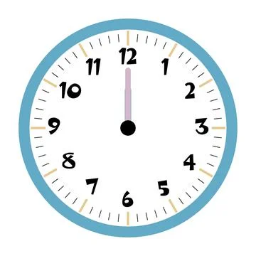 Clock vector 12:00am or 12:00pm Stock Illustration