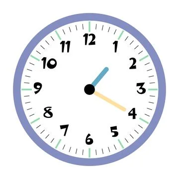 Clock vector 1:20am or 1:20pm Stock Illustration