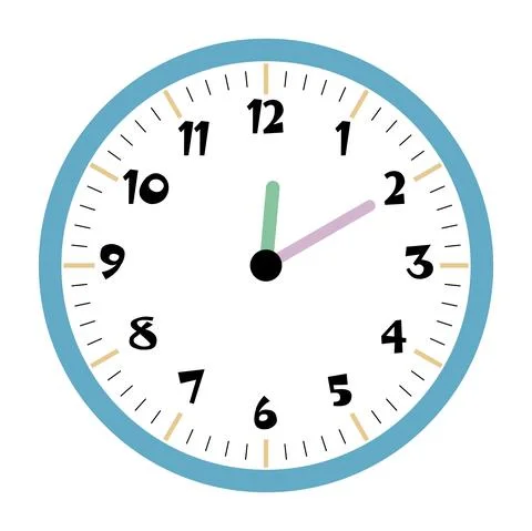 Clock vector 12:15am or 12:15pm Stock Illustration