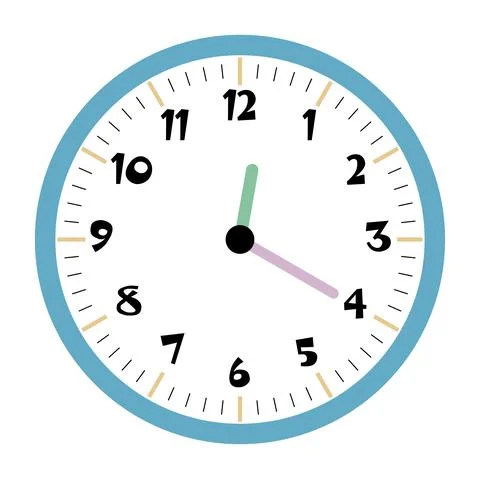 Clock vector 12:20am or 12:20pm Stock Illustration