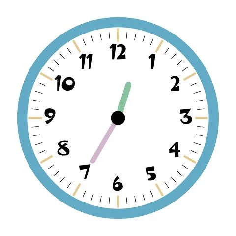 Clock vector 12:35am or 12:35pm Stock Illustration