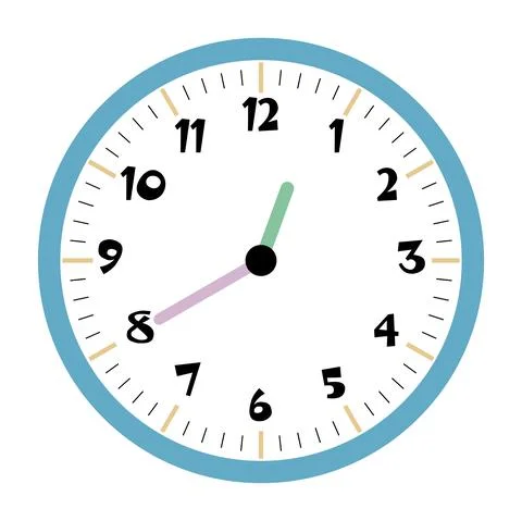 Clock vector 12:40am or 12:40pm Stock Illustration