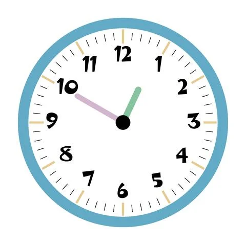Clock vector 12:50am or 12:50pm Stock Illustration