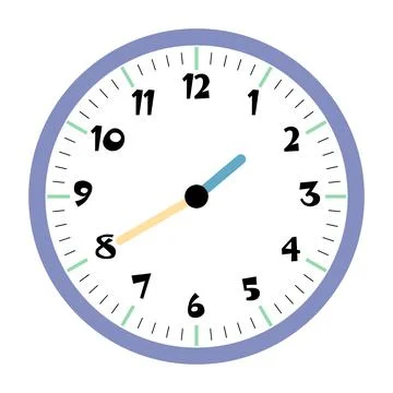 Clock vector 1:40am or 1:40pm Stock Illustration