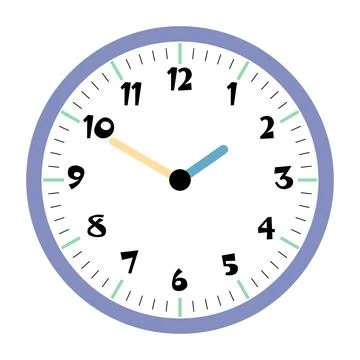 Clock vector 1:50am or 1:50pm Stock Illustration