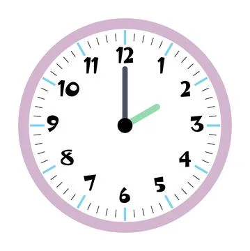 Clock vector 2:00am or 2:00pm Stock Illustration