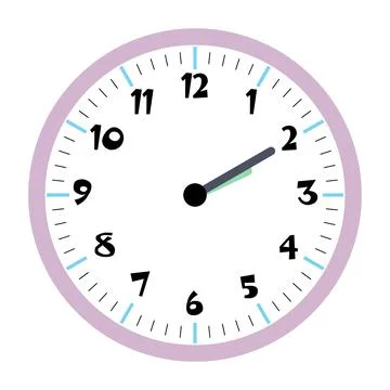 Clock vector 2:10am or 2:10pm Stock Illustration