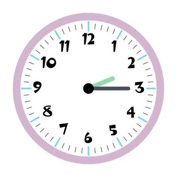 Clock vector 2:15am or 2:15pm Stock Illustration