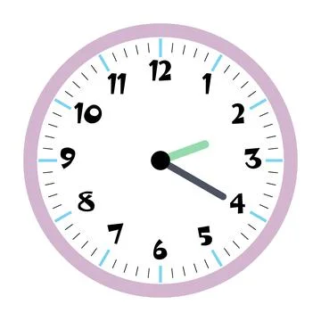 Clock vector 2:20am or 2:20pm Stock Illustration