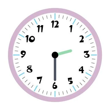 Clock vector 2:30am or 2:30pm Stock Illustration