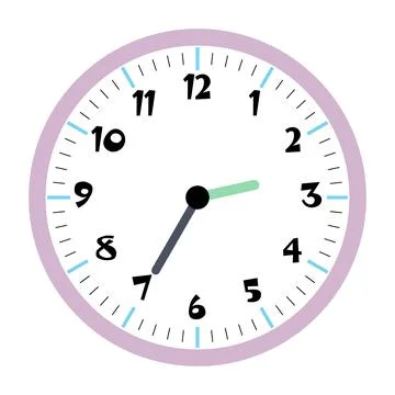 Clock vector 2:35am or 2:35pm Stock Illustration