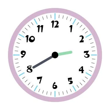 Clock vector 2:40am or 2:40pm Stock Illustration
