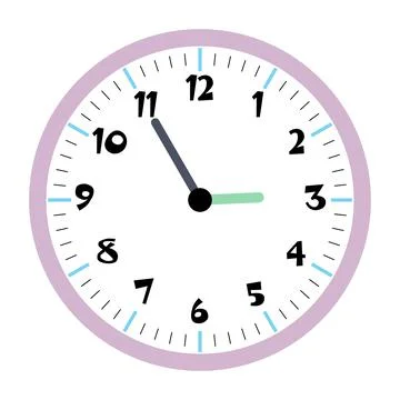 Clock vector 2:55am or 2:55pm Stock Illustration