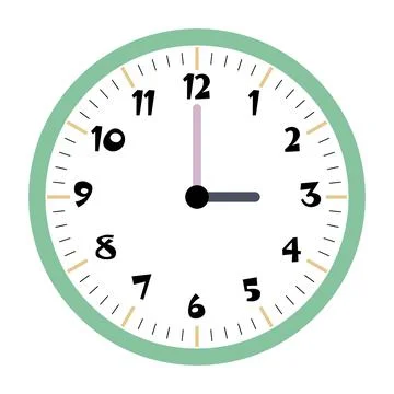 Clock vector 3:00am or 3:00pm Stock Illustration
