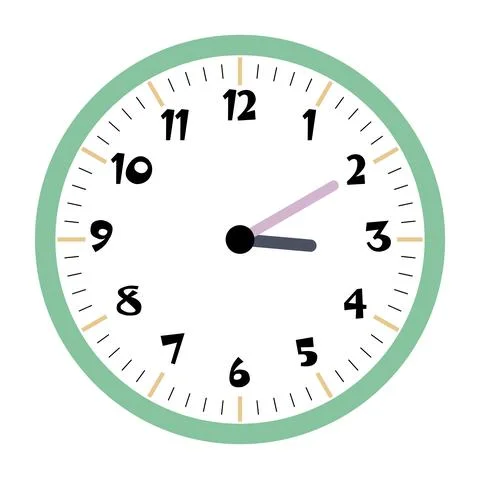 Clock vector 3:10am or 3:10pm Stock Illustration