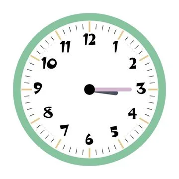 Clock vector 3:15am or 3:15pm Stock Illustration