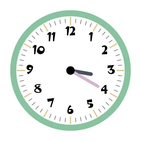 Clock vector 3:20am or 3:20pm Stock Illustration