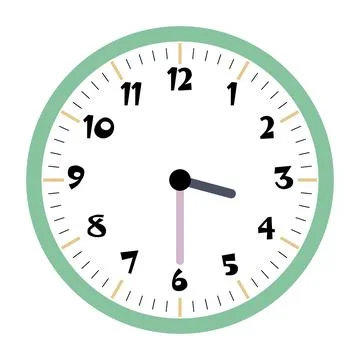 Clock vector 3:30am or 3:30pm Stock Illustration