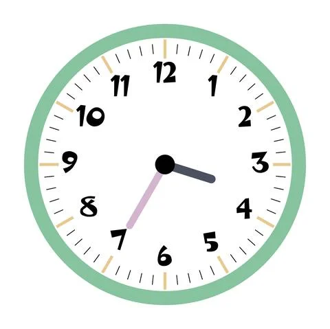 Clock vector 3:35am or 3:35pm Stock Illustration