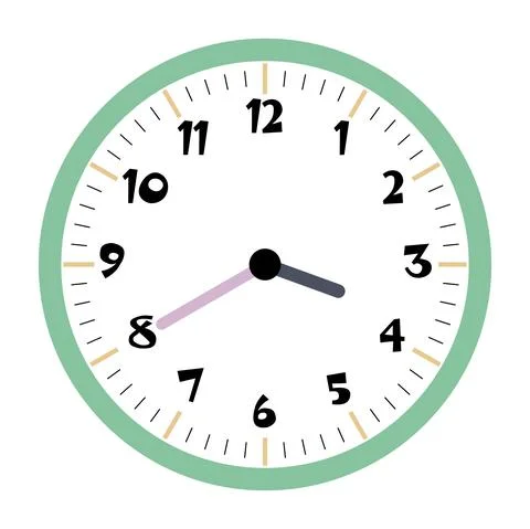 Clock vector 3:40am or 3:40pm Stock Illustration
