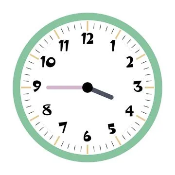 Clock vector 3:45am or 3:45pm Stock Illustration
