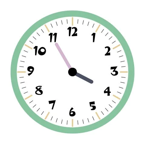 Clock vector 3:55am or 3:55pm Stock Illustration