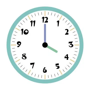 Clock vector 4:00am or 4:00pm Stock Illustration