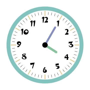Clock vector 4:05am or 4:05pm Stock Illustration