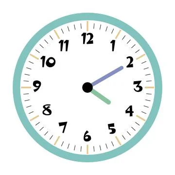 Clock vector 4:10am or 4:10pm Stock Illustration