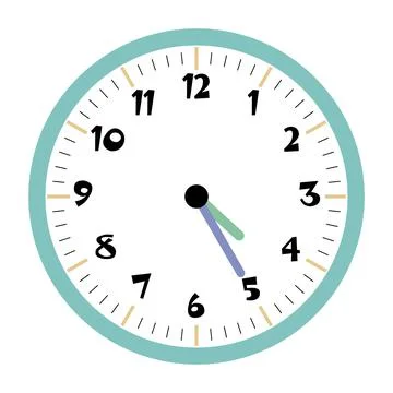Clock vector 4:25am or 4:25pm Stock Illustration