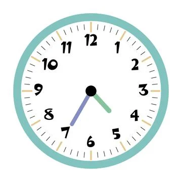 Clock vector 4:35am or 4:35pm Stock Illustration