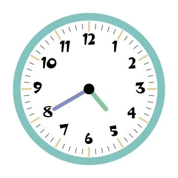 Clock vector 4:40am or 4:40pm Stock Illustration