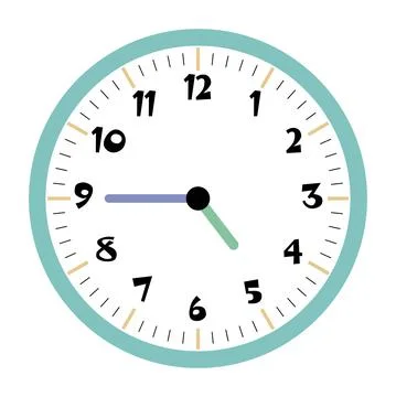 Clock vector 4:45am or 4:45pm Stock Illustration
