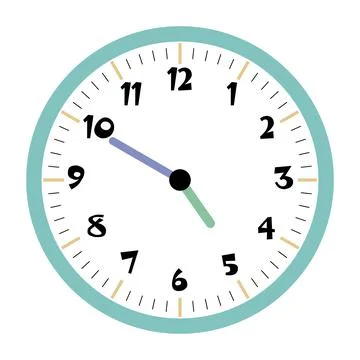 Clock vector 4:50am or 4:50pm Stock Illustration