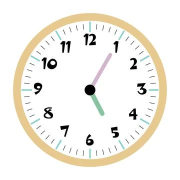 Clock vector 5:05am or 5:05pm Stock Illustration