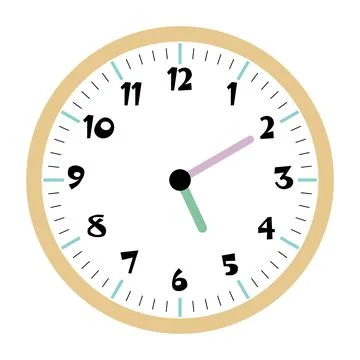 Clock vector 5:10am or 5:10pm Stock Illustration