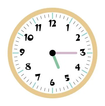 Clock vector 5:15am or 5:15pm Stock Illustration