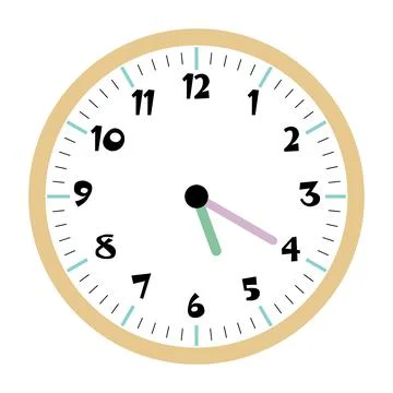 Clock vector 5:20am or 5:20pm Stock Illustration
