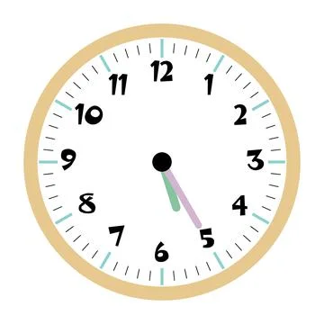 Clock vector 5:25am or 5:25pm Stock Illustration