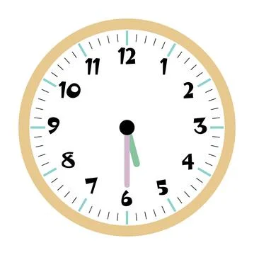 Clock vector 5:30am or 5:30pm Stock Illustration