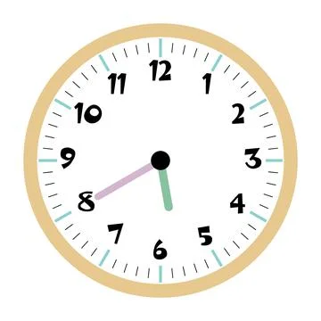 Clock vector 5:40am or 5:40pm Stock Illustration