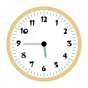 Clock vector 5:45am or 5:45pm Stock Illustration