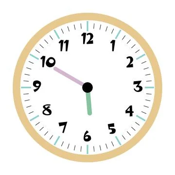 Clock vector 5:50am or 5:50pm Stock Illustration