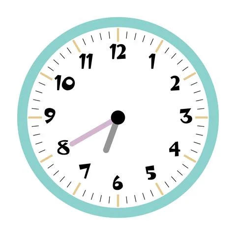 Clock vector 6:40am or 6:40pm Stock Illustration